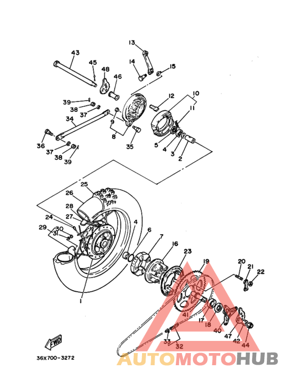 Заднее колесо в сборе