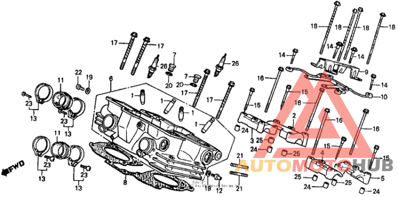 Rear cylinder head i