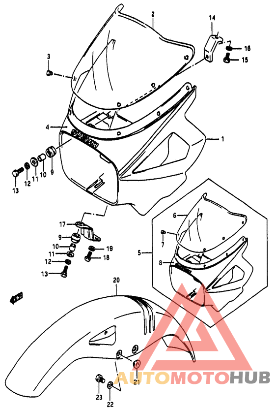 Headlamp housing - front fender