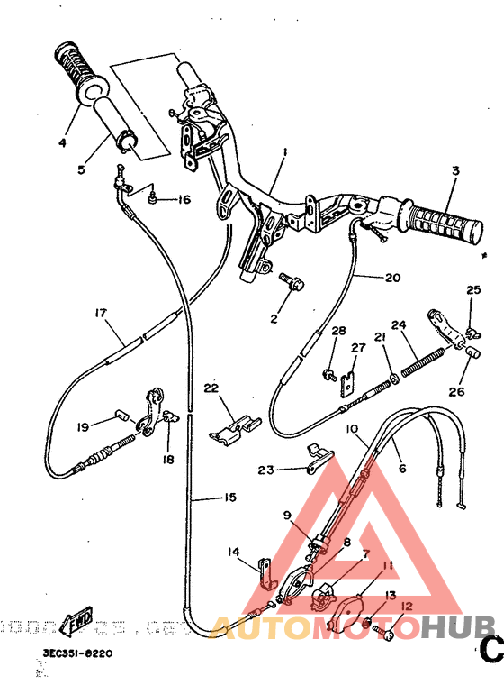 Steering handle. cable