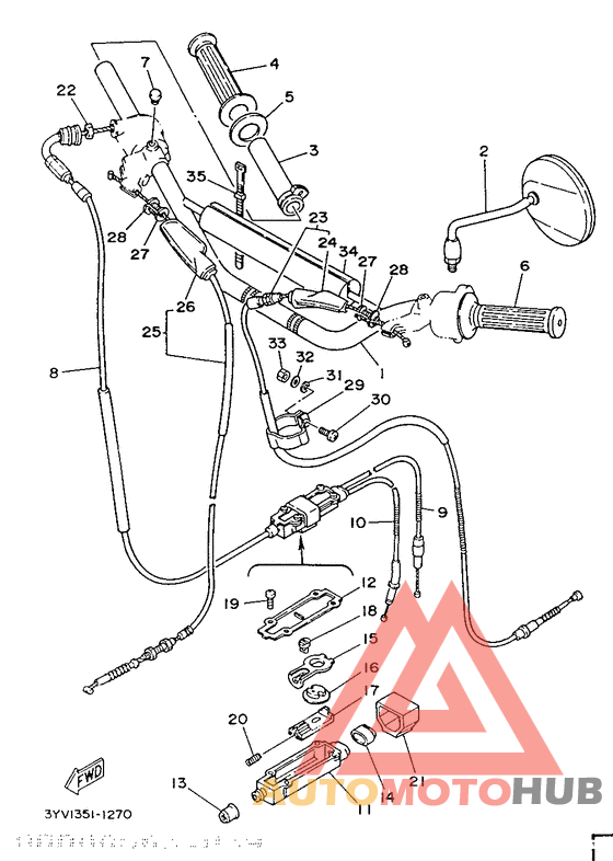 Steering handle. cable