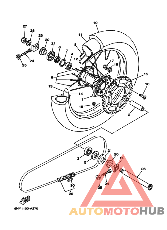 Rear wheel complete assy