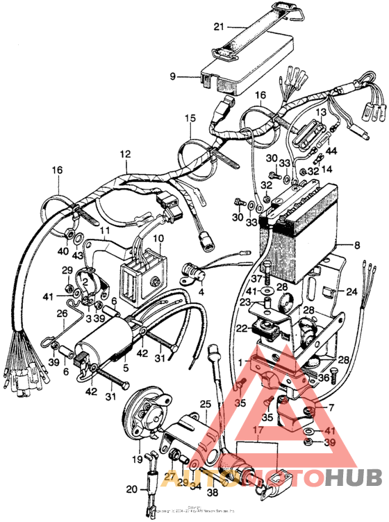 Wire harness + battery