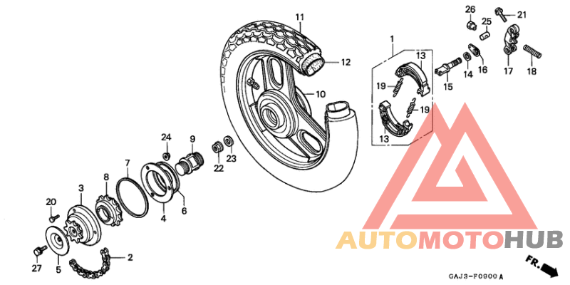 Rear wheel complete assy