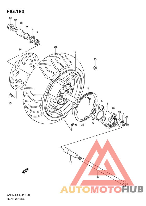 Rear wheel complete assy