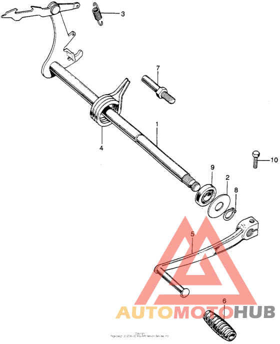 Gearshift spindle + change pedal