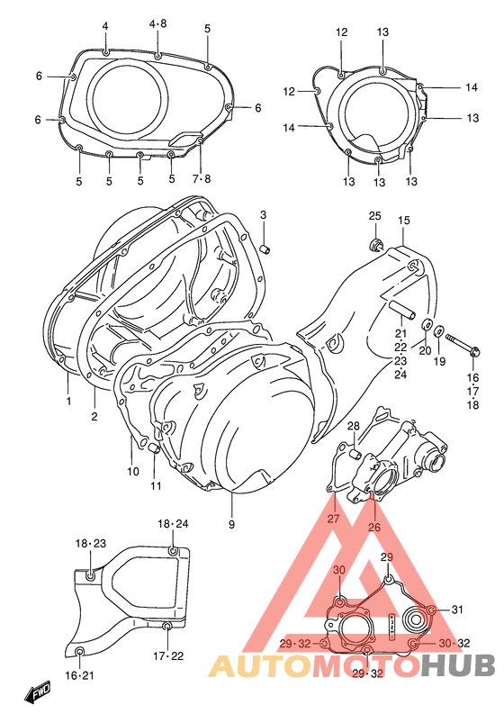 Crankcase cover ass`y  (v