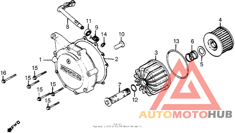 Clutch cover + oil filter