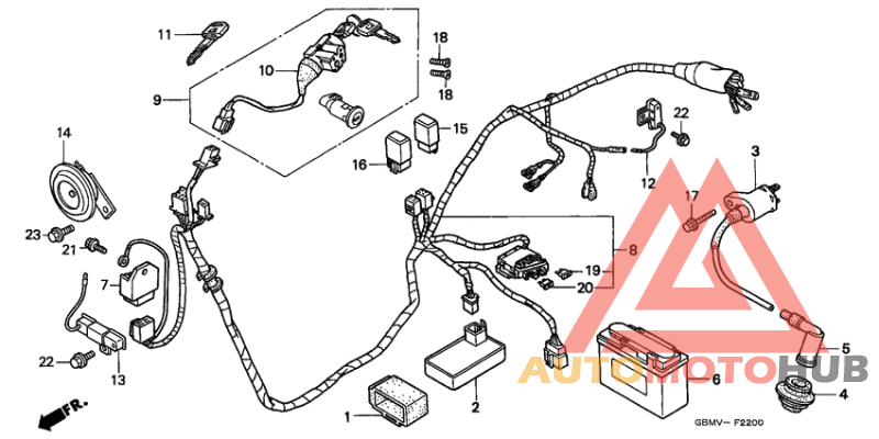 Wire harness/ ignition coil/battery