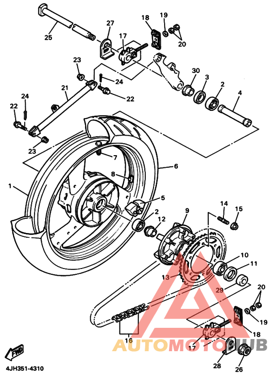 Rear wheel complete assy