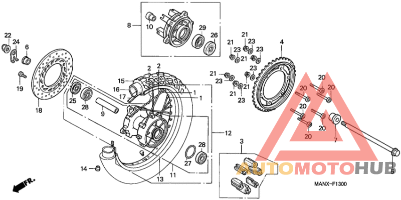 Rear wheel complete assy