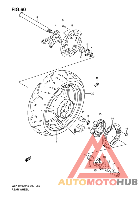 Rear wheel complete assy
