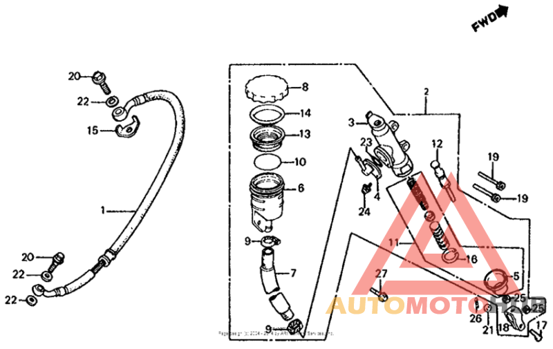 Rear brake master cyl.