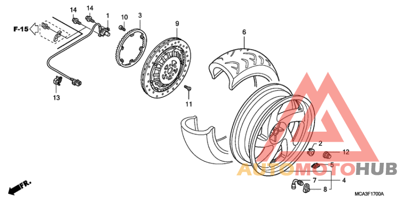 Rear wheel complete assy
