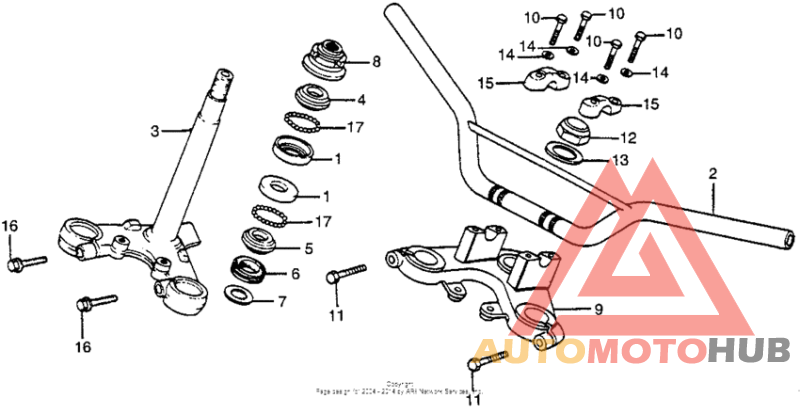 Handlebar + top bridge + steering stem 82