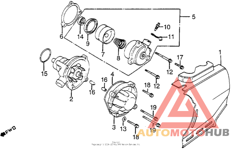 Rear cover + water pump