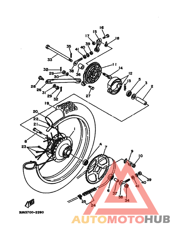 Rear wheel complete assy
