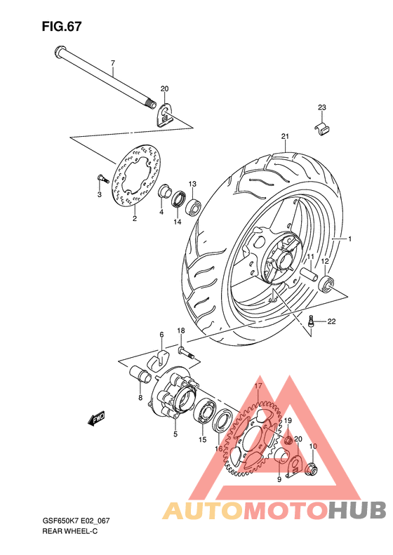 Rear wheel complete assy