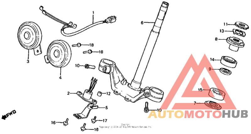 Steering stem + horn