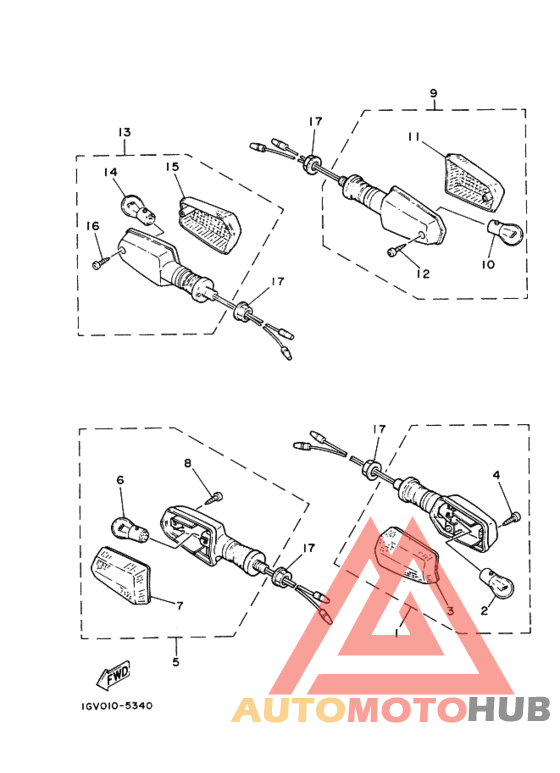 Rear flasher light assy