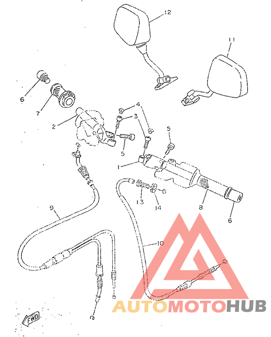 Steering handle. cable