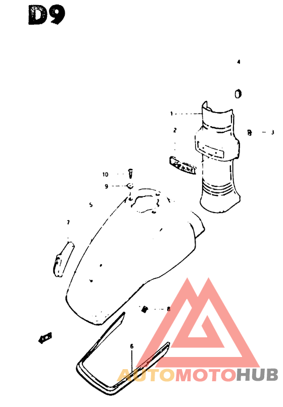 Frame head cover - front fender