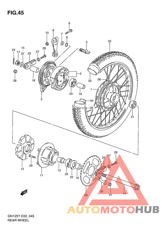 Rear wheel complete assy