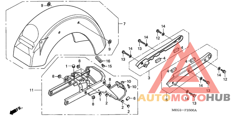 Rear fender/grab rail