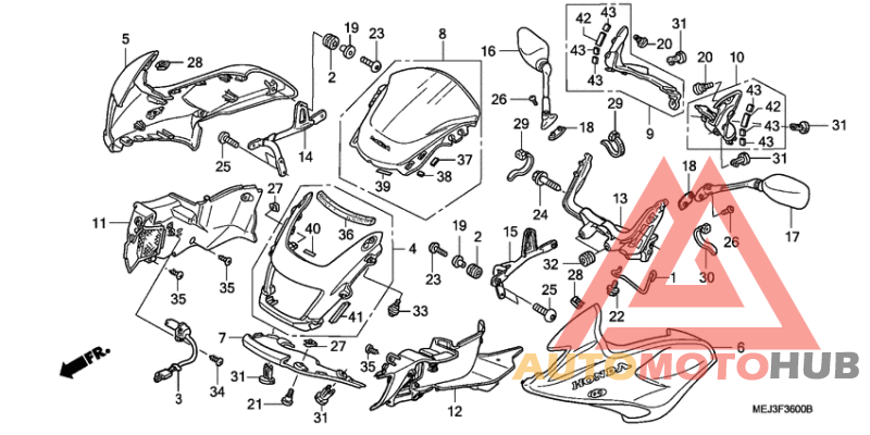 Fr. cowl/side cowl/windsc reen