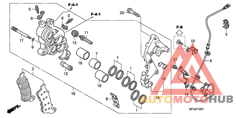 R. front brake caliper