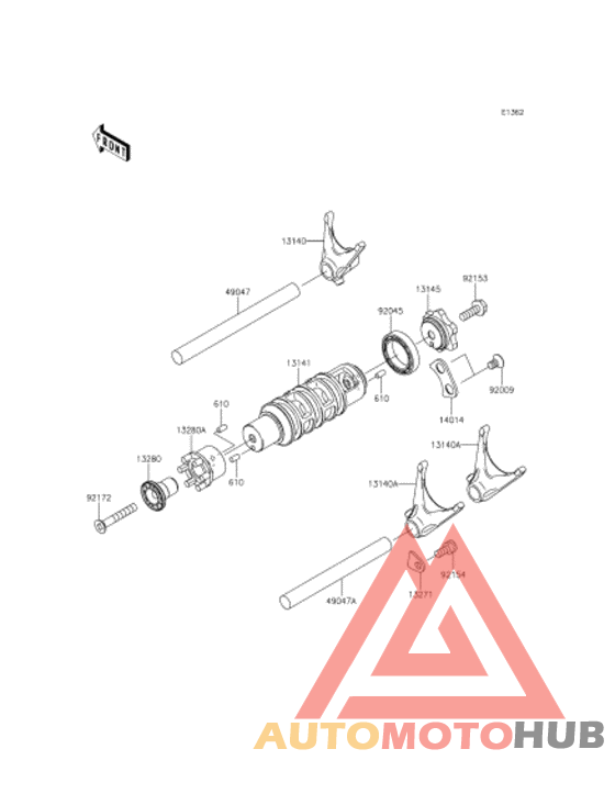 Gear change drum & forks