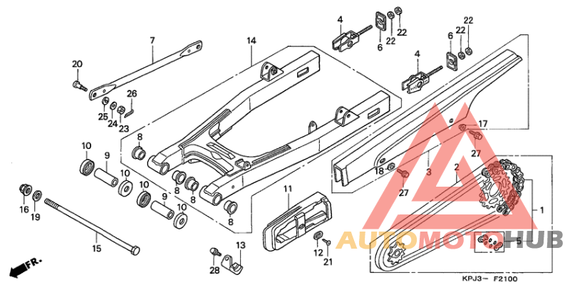 Rear swingarm/chain case