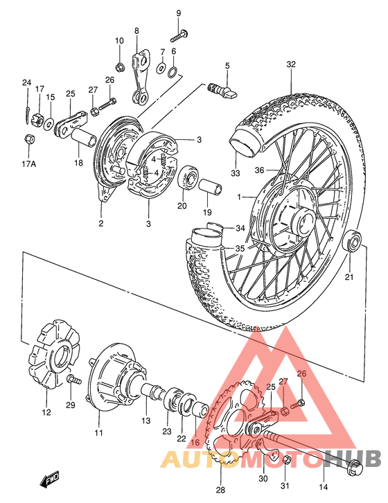 Rear wheel complete assy