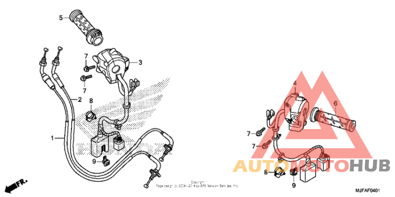 Handle lever + switch + cable (2)