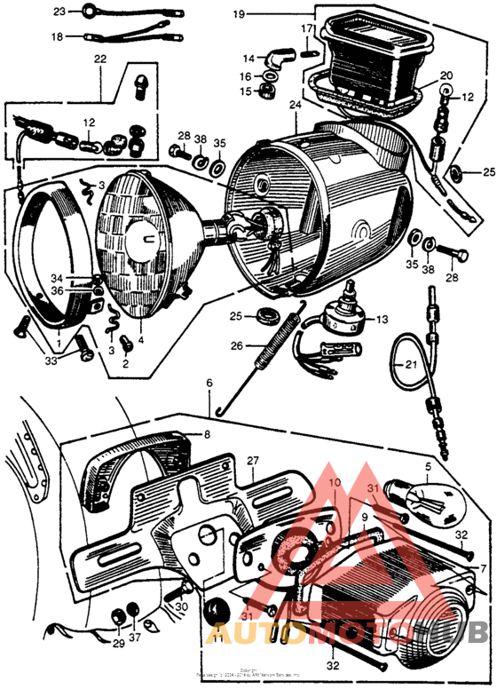 Headlight + meter + taillight