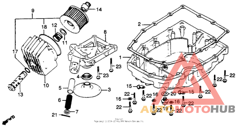 Oil filter + oil pan