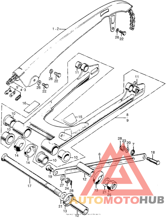 Cb/cl175chain case + swingarm
