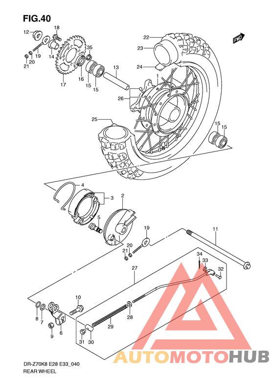 Rear wheel complete assy