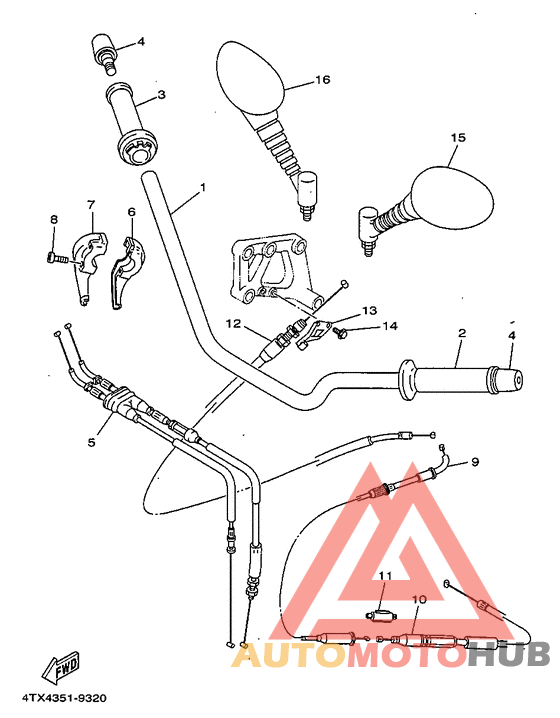 Steering handle. cable