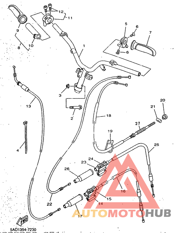 Steering handle. cable