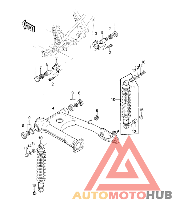 Swing arm/shock absorbers