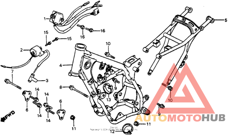 Frame + ignition coil 83