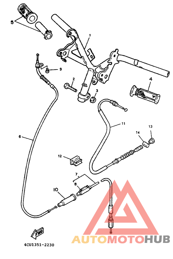 Steering handle. cable