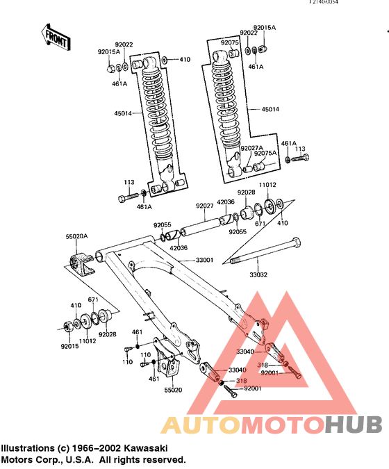 Swing arm/shock absorbers