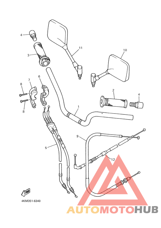 Steering handle. cable