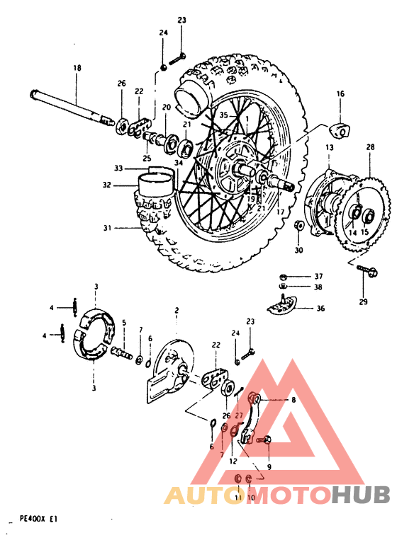 Rear wheel complete assy