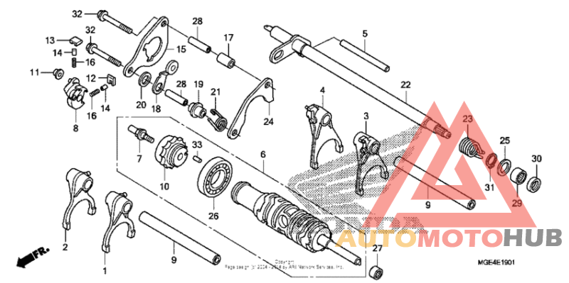 Gearshift drum (2)