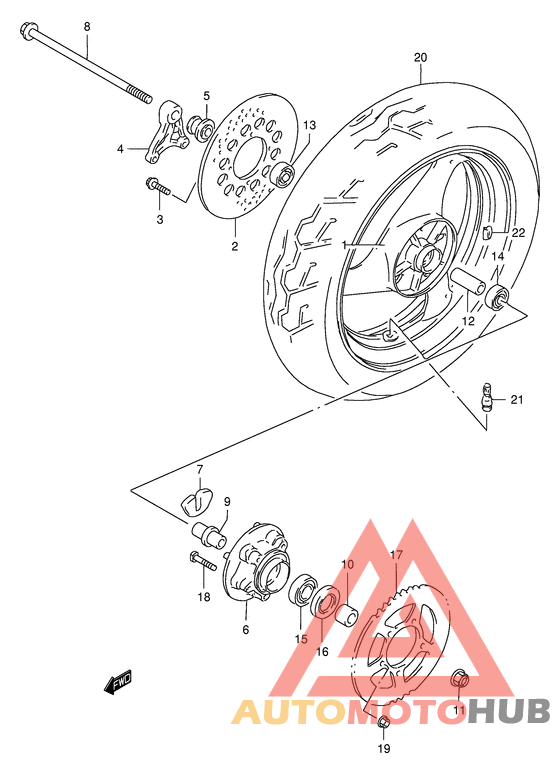 Rear wheel complete assy
