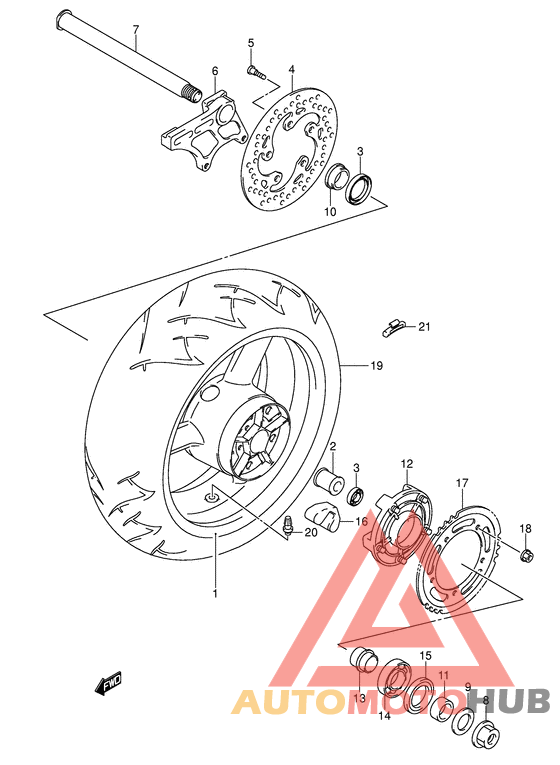 Rear wheel complete assy