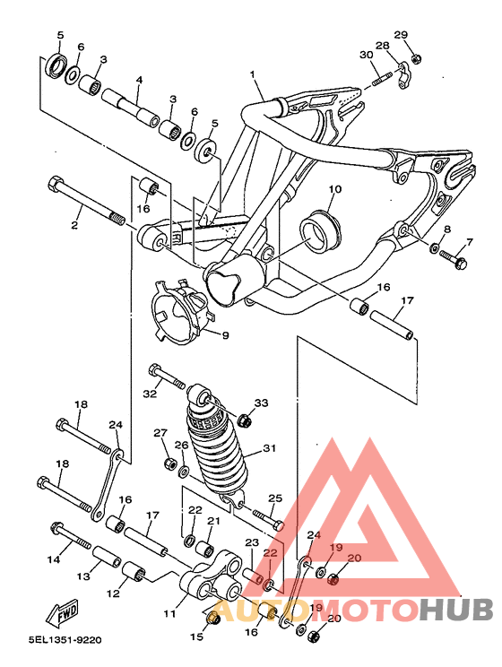 Hinterradschwinge aufhang